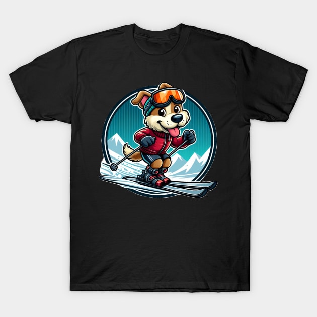 Skiing puppy dog T-Shirt by The Artful Barker